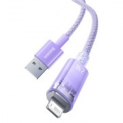 Кабель BASEUS explorer series fast charging cable with smart temperature control USB to ip 2.4a 1m - Purple (CATS010005)