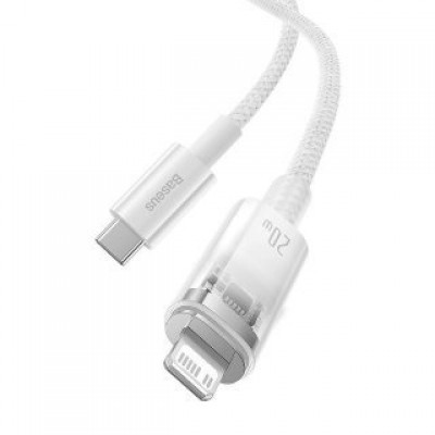 Кабель BASEUS explorer series fast charging cable with temperature control type-c to ip 20w 1m - White (CATS010202) Кабель BASEUS explorer series fast charging cable with temperature control type-c to ip 20w 1m - White (CATS010202)