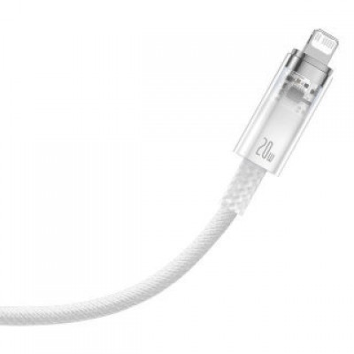 Кабель BASEUS explorer series fast charging cable with temperature control type-c to ip 20w 1m - White (CATS010202) Кабель BASEUS explorer series fast charging cable with temperature control type-c to ip 20w 1m - White (CATS010202)
