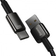 Кабель BASEUS tungsten gold fast charging data cable USB to type-c 100W 2m - Black (CAWJ000101)