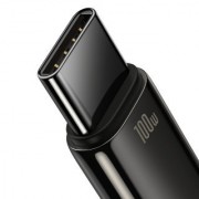 Кабель BASEUS tungsten gold fast charging data cable USB to type-c 100W 2m - Black (CAWJ000101)