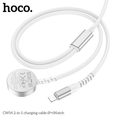 Беспроводная зарядка Hoco CW54 2-in-1 charging cable IP+Watch - White Беспроводная зарядка Hoco CW54 2-in-1 charging cable IP+Watch - White