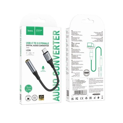 Аудио-переходник Hoco LS36 fresh digital Type-c to 3.5 audio converter - Черный Аудио-переходник Hoco LS36 fresh digital Type-c to 3.5 audio converter - Черный