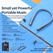Беспроводные наушники Remax RB-S1 high-capacity wireless neckband sport earphones - Черный