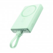 Power Bank Joyroom JR-PBM01 20W Magnetic Wireless Power Bank with Built-in Cable&Kickstand 10000mAh - Green