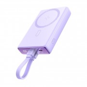 Power Bank Joyroom JR-PBM01 20W Magnetic Wireless Power Bank with Built-in Cable&Kickstand 10000mAh - Purple