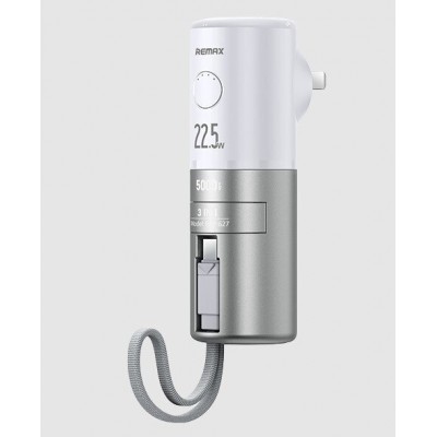 Power Bank REMAX Boundless Series 20W IPH Cabled Fast Charging /Adapter/Holder RPP-628 (5000mAh) White Power Bank REMAX Boundless Series 20W IPH Cabled Fast Charging /Adapter/Holder RPP-628 (5000mAh) White