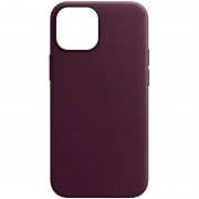 Чехол leather case magsafe for iPhone 13 (6.1) - Dark Cherry