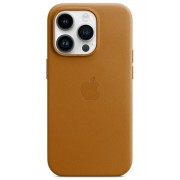 Чехол leather case magsafe for iPhone 13 (6.1) - Golden Brown