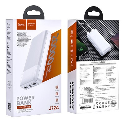 Power Bank hoco J72A Easy travel 20000mAh - White Power Bank hoco J72A Easy travel 20000mAh - White
