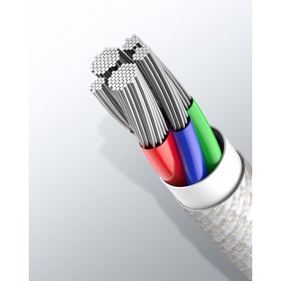 Кабель Baseus High Density Braided Fast Charging Data Cable Type-C to iP PD 20W 2m (CATLGD-A02) - White Кабель Baseus High Density Braided Fast Charging Data Cable Type-C to iP PD 20W 2m (CATLGD-A02) - White