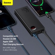 Power Bank Baseus Adaman Metal Digital Display Quick Charge 20000mAh 65W (PPIMDA-D01) - Black