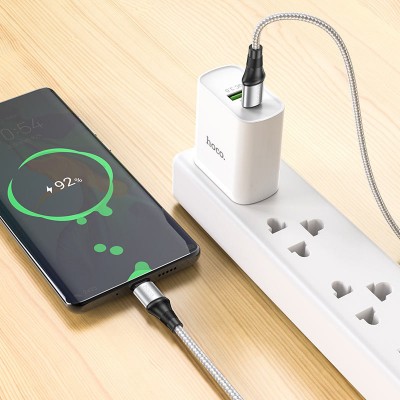 Кабель HOCO X50 Type-C to Type-C Exquisito 100W charging data cable(L=2M) - Gray Кабель HOCO X50 Type-C to Type-C Exquisito 100W charging data cable(L=2M) - Gray