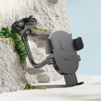 Держатель HOCO H20 mighty one-button car holder (windshield) - Черный Держатель HOCO H20 mighty one-button car holder (windshield) - Черный