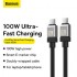 Кабель BASEUS CAKW000301 coolplay series fast charging cable type-c o type-c 100W 2m - Черный Кабель BASEUS CAKW000301 coolplay series fast charging cable type-c o type-c 100W 2m - Черный