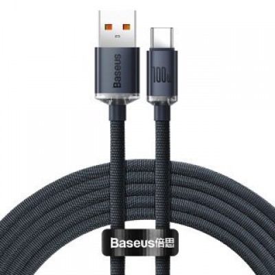 Кабель CW-FXP Baseus Crystal Shine Series Fast Charging Data Cable USB to Type-C 100W 2m - Black (CAJY000501) Кабель CW-FXP Baseus Crystal Shine Series Fast Charging Data Cable USB to Type-C 100W 2m - Black (CAJY000501)