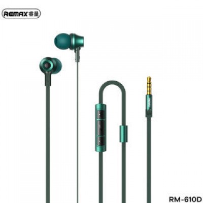 Наушники Remax RM-610D Earphone - Green Наушники Remax RM-610D Earphone - Green