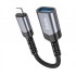 Переходник Hoco UA24 IP male to USB female 2.0 converter - Металлический серый Переходник Hoco UA24 IP male to USB female 2.0 converter - Металлический серый