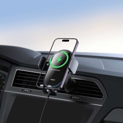 Автодержатель с беспроводной зарядкой Baseus LightChaser Series Wireless Charging Electric Car Mount 15W (C40355900121-00) - Черный Автодержатель с беспроводной зарядкой Baseus LightChaser Series Wireless Charging Electric Car Mount 15W (C40355900121-00) - Черный