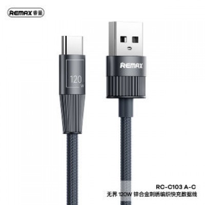 Кабель Remax Infinity series 120W zinc alloy braided fast charging data cable RC-C103 A-C - Blue Кабель Remax Infinity series 120W zinc alloy braided fast charging data cable RC-C103 A-C - Blue