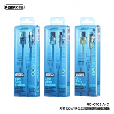 Кабель Remax Infinity series 120W zinc alloy braided fast charging data cable RC-C103 A-C - Blue Кабель Remax Infinity series 120W zinc alloy braided fast charging data cable RC-C103 A-C - Blue