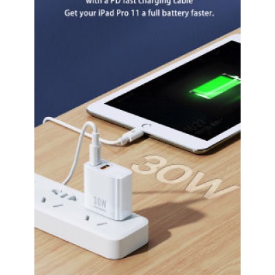 Сетевой адаптер Remax Remine 30W QC+PD Fast Charger RP-U82 EU - White Сетевой адаптер Remax Remine 30W QC+PD Fast Charger RP-U82 EU - White