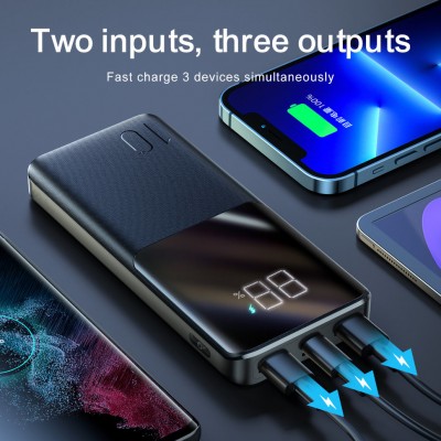 Power Bank Joyroom JR-QP191 22.5W 10000mAh - Black With USB to Type.C 0.3m Cable-Black Power Bank Joyroom JR-QP191 22.5W 10000mAh - Black With USB to Type.C 0.3m Cable-Black