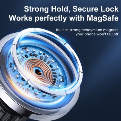 Автодержатель с беспроводной зарядкой Joyroom JR-ZS291 Magnetic Wireless Car Charger Holder(Air Vent) - Black Автодержатель с беспроводной зарядкой Joyroom JR-ZS291 Magnetic Wireless Car Charger Holder(Air Vent) - Black