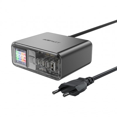Зарядка Acefast Z4 PD218W GaN (3C+A) desktop charging adapter (EU) - Space gray Зарядка Acefast Z4 PD218W GaN (3C+A) desktop charging adapter (EU) - Space gray
