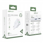 Сетевой адаптер Acefast A25 PD20W (C+A) - White