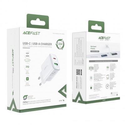 Сетевой адаптер Acefast A25 PD20W (C+A) - White Сетевой адаптер Acefast A25 PD20W (C+A) - White
