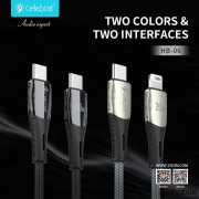 Кабель Celebrat HB-06 Data Cable Type-c to Type-c 60w 1.2m - Black