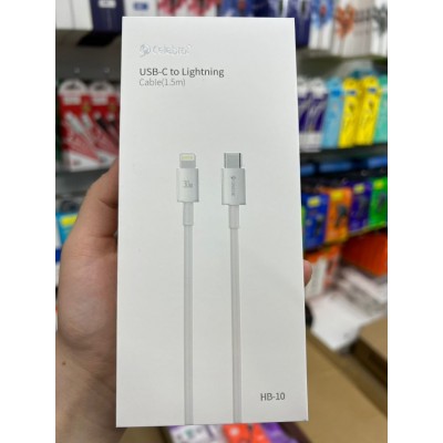 Кабель Celebrat HB-10 USB-C to Lightning Cable (1.5m) - Black Кабель Celebrat HB-10 USB-C to Lightning Cable (1.5m) - Black