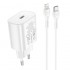 Зарядка hoco N22 Jetta PD25W charger set (Type-C to iP) (EU) - White Зарядка hoco N22 Jetta PD25W charger set (Type-C to iP) (EU) - White