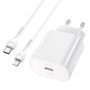 Зарядка hoco N22 Jetta PD25W charger set (Type-C to iP) (EU) - White