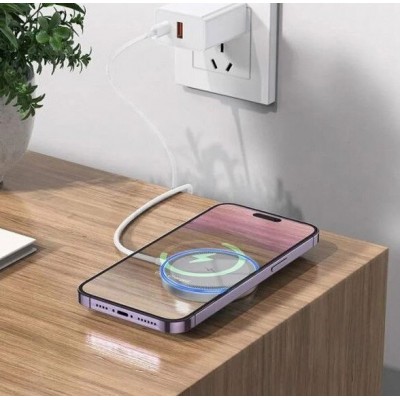 Беспроводная зарядка Hoco CW53 Quick Magnetic Wireless Fast Charger - Silver Беспроводная зарядка Hoco CW53 Quick Magnetic Wireless Fast Charger - Silver