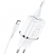 Сетевой адаптер hoco N4 Aspiring dual port charger set (for Type-C) (EU) - White