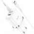Сетевой адаптер hoco N4 Aspiring dual port charger set (for Type-C) (EU) - White Сетевой адаптер hoco N4 Aspiring dual port charger set (for Type-C) (EU) - White
