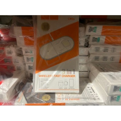 Беспроводное зарядное устройство hoco CW24 Handsome 3 в 1 - White Беспроводное зарядное устройство hoco CW24 Handsome 3 в 1 - White