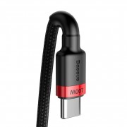 Кабель Baseus Cafule PD2.0 100W flash charging USB For Type-C cable (20V 5A) 2m (CATKLF-AL91) - Red+Black