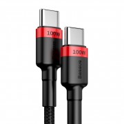 Кабель Baseus Cafule PD2.0 100W flash charging USB For Type-C cable (20V 5A) 2m (CATKLF-AL91) - Red+Black