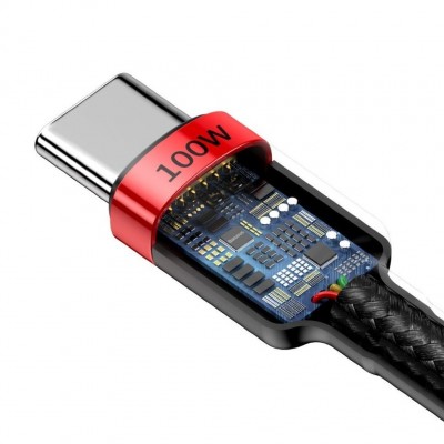 Кабель Baseus Cafule PD2.0 100W flash charging USB For Type-C cable (20V 5A) 2m (CATKLF-AL91) - Red+Black Кабель Baseus Cafule PD2.0 100W flash charging USB For Type-C cable (20V 5A) 2m (CATKLF-AL91) - Red+Black