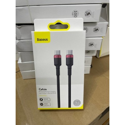 Кабель Baseus Cafule PD2.0 100W flash charging USB For Type-C cable (20V 5A) 2m (CATKLF-AL91) - Red+Black Кабель Baseus Cafule PD2.0 100W flash charging USB For Type-C cable (20V 5A) 2m (CATKLF-AL91) - Red+Black