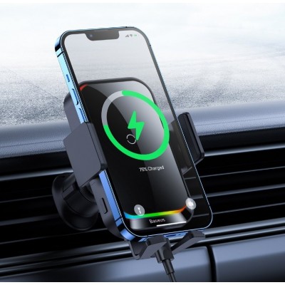 Держатель Baseus Halo Electric 15W (SUDD000001) - Black Держатель Baseus Halo Electric 15W (SUDD000001) - Black