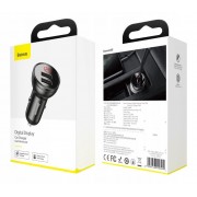 Автомобильное зарядное устройство Baseus Digital Display Dual USB 4.8A Car Charger 24W (CCBX-0G) - Grey