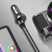 Автомобильное зарядное устройство Baseus Digital Display Dual USB 4.8A Car Charger 24W (CCBX-0G) - Grey