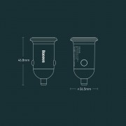 Автомобильное зарядное устройство Baseus Grain Pro Car Charger (Dual USB 4.8A ) (CCALLP-01) - Black