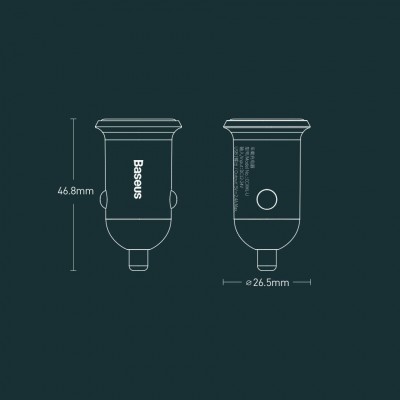 Автомобильное зарядное устройство Baseus Grain Pro Car Charger (Dual USB 4.8A ) (CCALLP-01) - Black Автомобильное зарядное устройство Baseus Grain Pro Car Charger (Dual USB 4.8A ) (CCALLP-01) - Black