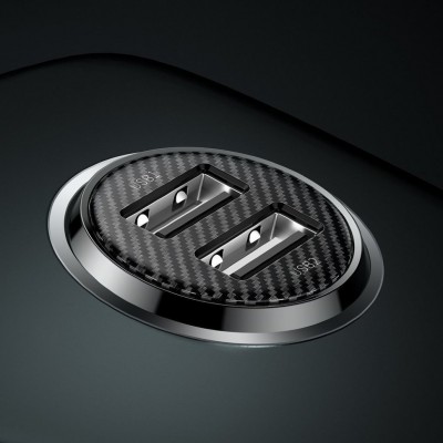 Автомобильное зарядное устройство Baseus Grain Pro Car Charger (Dual USB 4.8A ) (CCALLP-01) - Black Автомобильное зарядное устройство Baseus Grain Pro Car Charger (Dual USB 4.8A ) (CCALLP-01) - Black