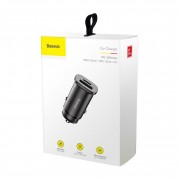 Автомобильное зарядное устройство Baseus Square metal A+C 30W PPS Car Charger (PD3.0 QC4.0+SCP AFC) (CCALL-AS01) - Black